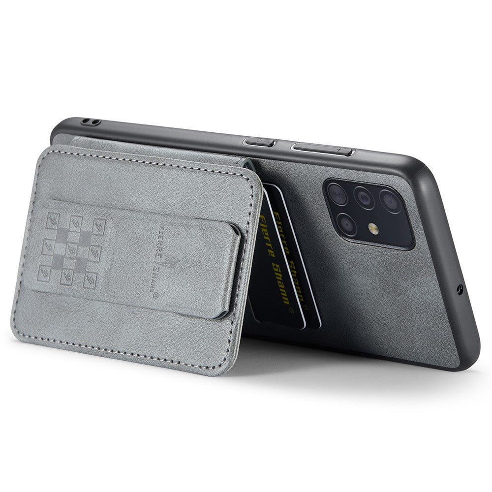 For Samsung Galaxy A51 4G SM-A515 Case Card Holder Leather Coated TPU Phone Cover