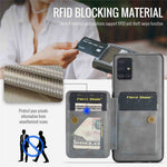 For Samsung Galaxy A51 4G SM-A515 Case Card Holder Leather Coated TPU Phone Cover