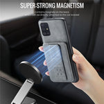 For Samsung Galaxy A51 4G SM-A515 Case Card Holder Leather Coated TPU Phone Cover