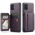 For Samsung Galaxy A51 4G SM-A515 Case Card Holder Leather Coated TPU Phone Cover