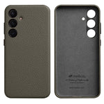 MELKCO For Samsung Galaxy S24+ Case Genuine Cow Leather+PC Anti-drop Phone Cover