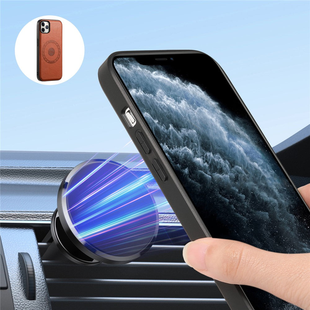 DENIOR til iPhone 11 Pro Max Magnetisk Cover i Koskindstekstur med Aftagelig Kortlomme