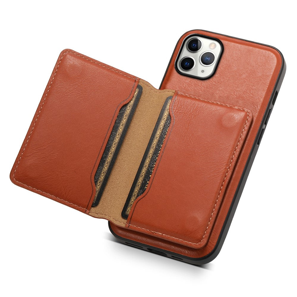 DENIOR til iPhone 11 Pro Max Magnetisk Cover i Koskindstekstur med Aftagelig Kortlomme