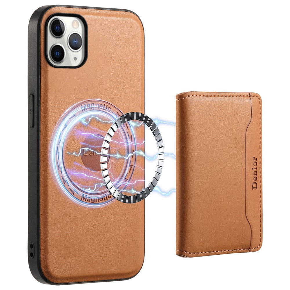 DENIOR til iPhone 11 Pro Max Magnetisk Cover i Koskindstekstur med Aftagelig Kortlomme