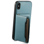 DENIOR For iPhone XS Max 6.5 inch Case Kickstand Cowhide Texture Phone Purse Cover Compatible with MagSafe