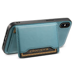 DENIOR For iPhone XS Max 6.5 inch Case Kickstand Cowhide Texture Phone Purse Cover Compatible with MagSafe