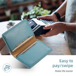 DENIOR For iPhone XS Max 6.5 inch Case Kickstand Cowhide Texture Phone Purse Cover Compatible with MagSafe