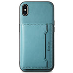 DENIOR For iPhone XS Max 6.5 inch Case Kickstand Cowhide Texture Phone Purse Cover Compatible with MagSafe
