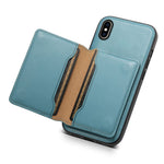 DENIOR For iPhone XS Max 6.5 inch Case Kickstand Cowhide Texture Phone Purse Cover Compatible with MagSafe