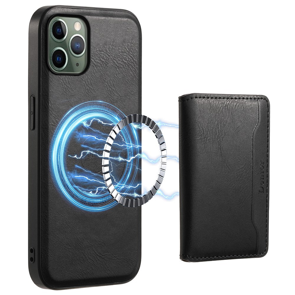 DENIOR Til iPhone 11 Pro Magnetisk Telefoncover PU Læder+PC+TPU Kortholder Bagcover