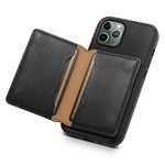 DENIOR For iPhone 11 Pro Magnetic Phone Case PU Leather+PC+TPU Card Holder Back Cover