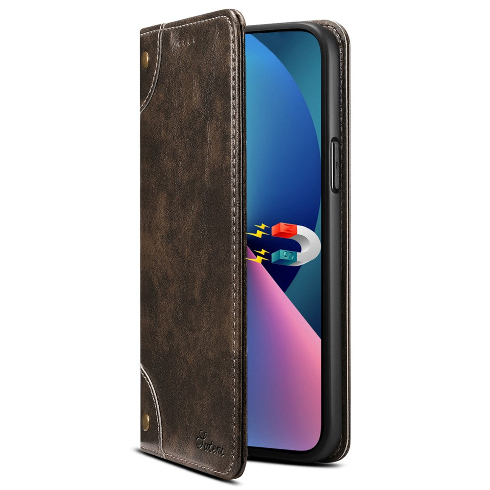 SUTENI For Samsung Galaxy Note20 Ultra / Note20 Ultra 5G Case Leather+TPU Card Holder Phone Cover