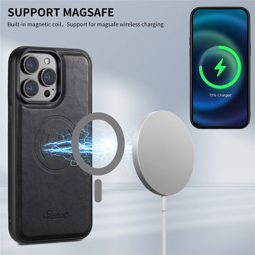 SUTENI H17 For iPhone 12 Pro Case Detachable Card Holder Phone Shell Compatible with MagSafe