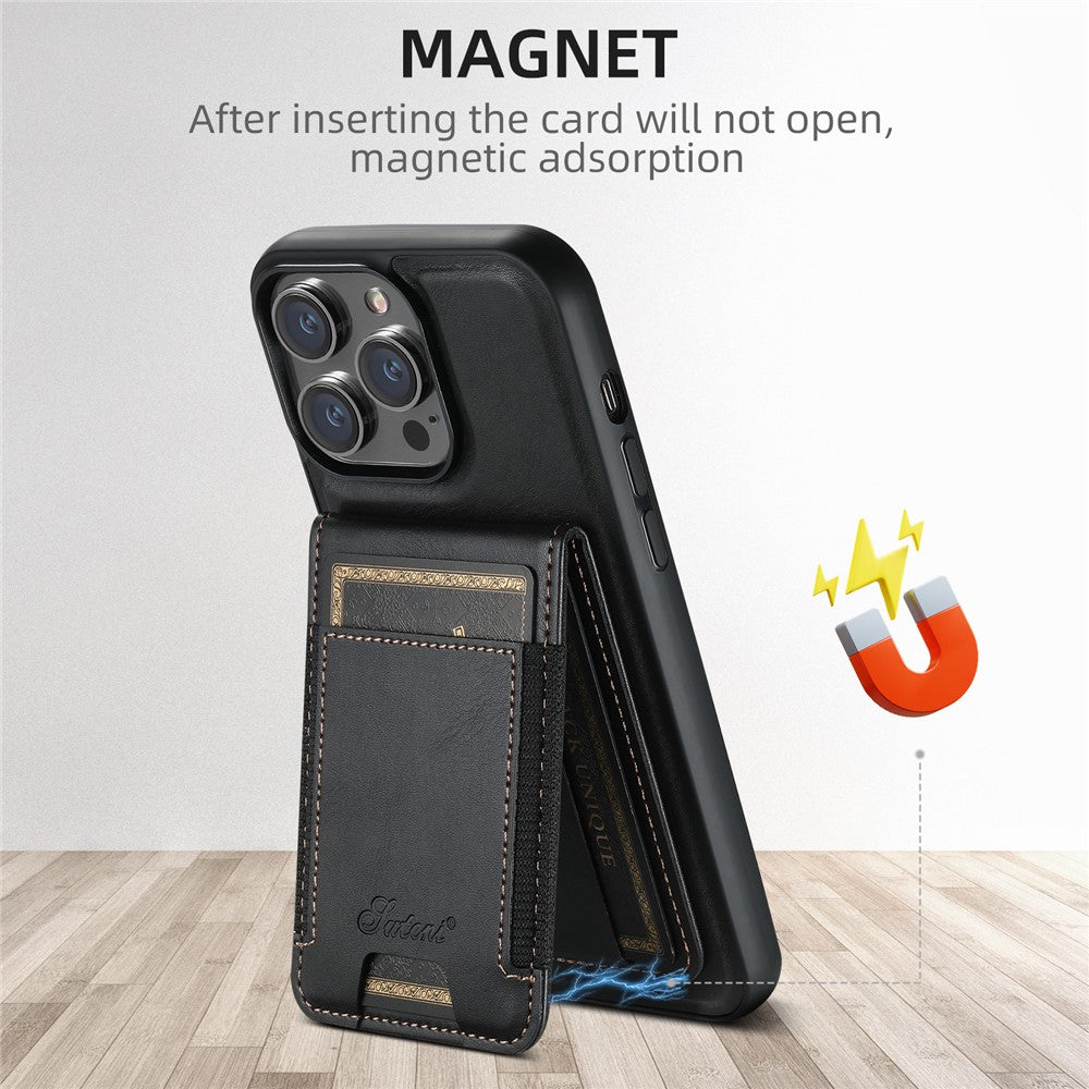 SUTENI H17 For iPhone 12 Pro Case Detachable Card Holder Phone Shell Compatible with MagSafe