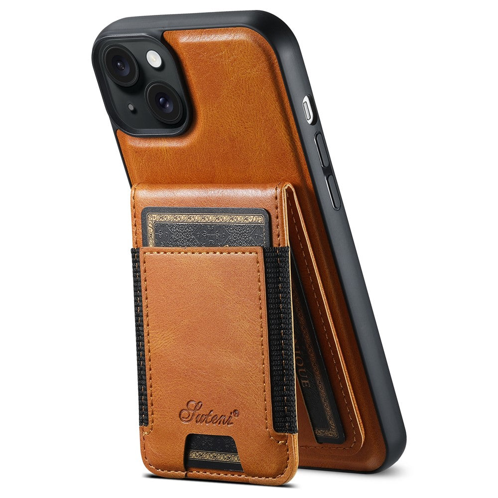 SUTENI H17 Til iPhone 13 PU+TPU Cover Kompatibel med MagSafe Kortholder Støtteben Telefoncover