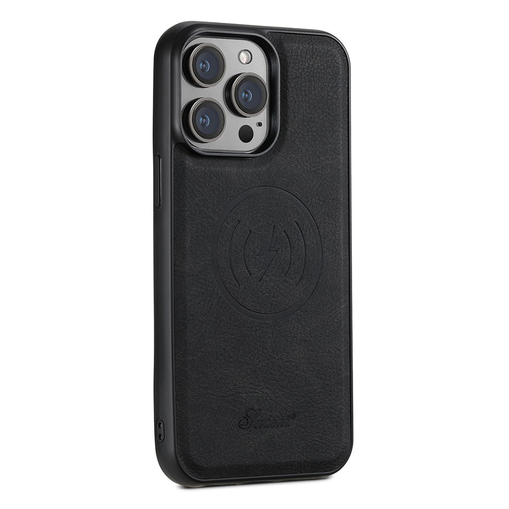 SUTENI H17 Leather Case for iPhone 12 Pro 6.1 inch Cover Anti-fall Card Holder Shell Compatible with MagSafe