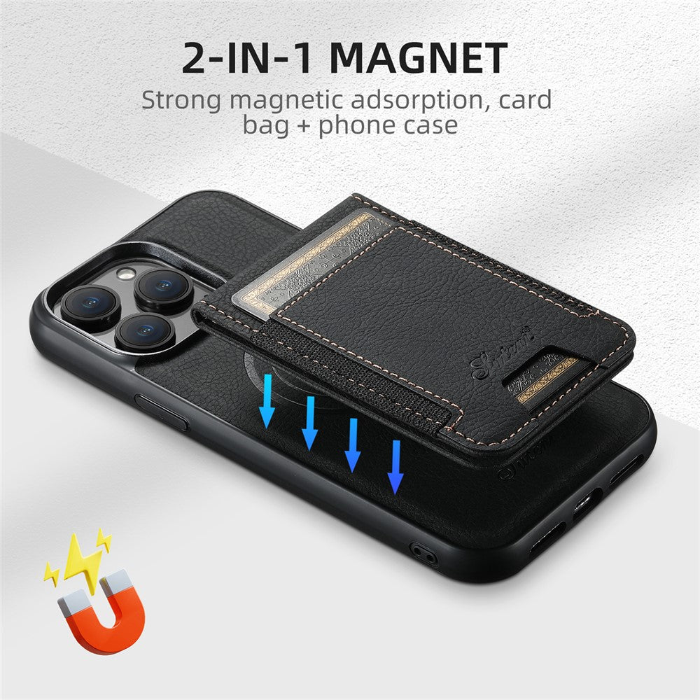 SUTENI H17 Leather Case for iPhone 12 Pro 6.1 inch Cover Anti-fall Card Holder Shell Compatible with MagSafe