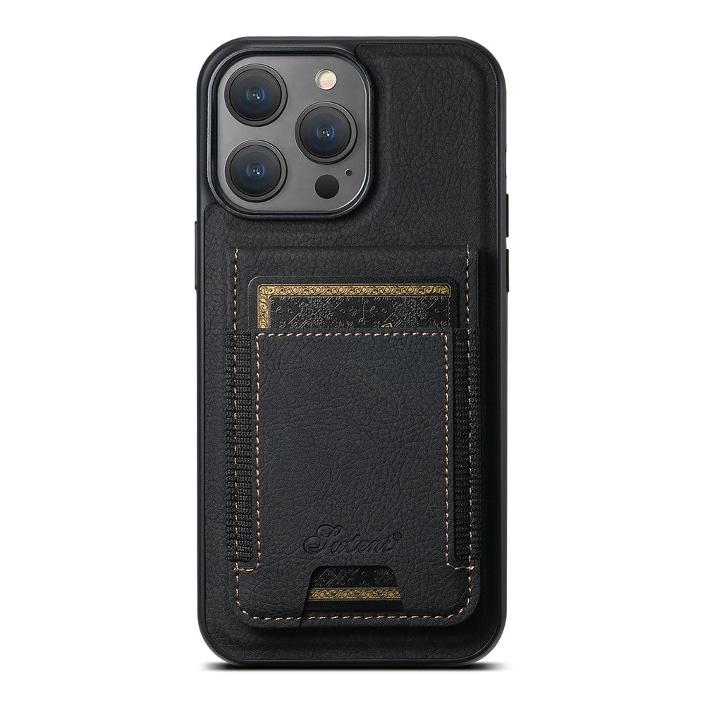 SUTENI H17 Leather Case for iPhone 12 Pro 6.1 inch Cover Anti-fall Card Holder Shell Compatible with MagSafe