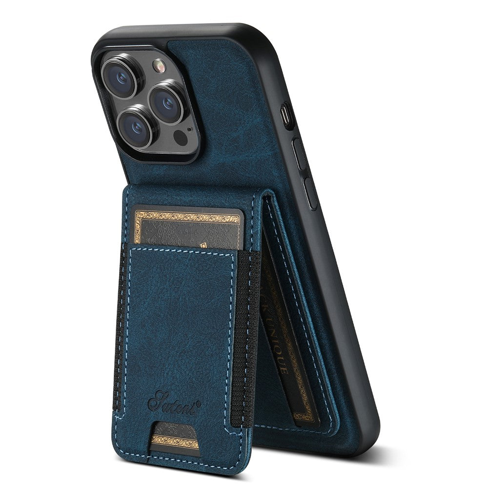 SUTENI H17 Leather Case for iPhone 12 Pro 6.1 inch Cover Anti-fall Card Holder Shell Compatible with MagSafe