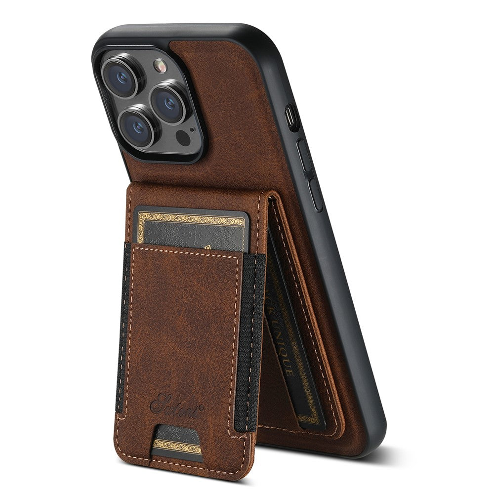 SUTENI H17 Leather Case for iPhone 12 Pro 6.1 inch Cover Anti-fall Card Holder Shell Compatible with MagSafe