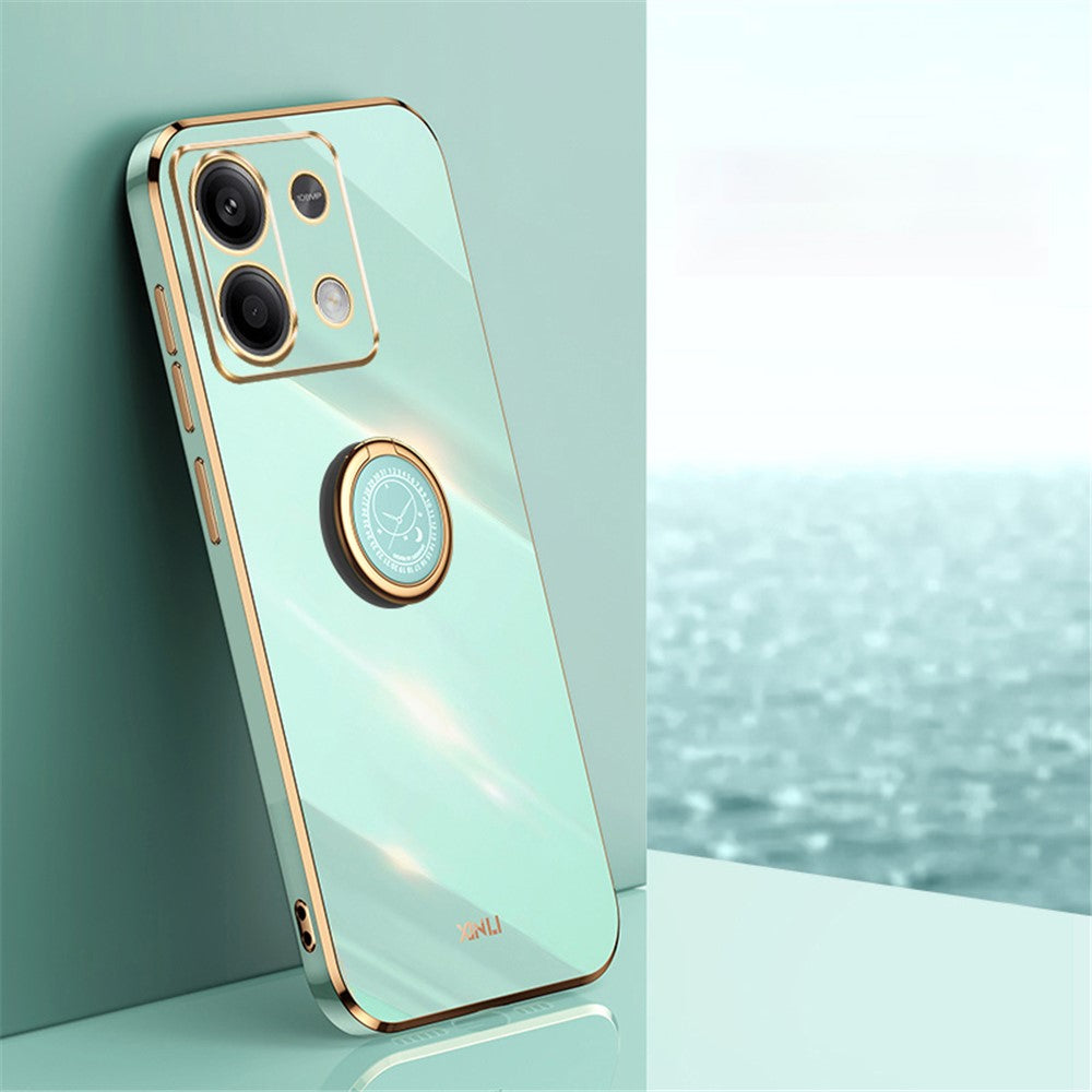 XINLI For Xiaomi Redmi Note 13 Pro 4G / Poco M6 Pro 4G Case Electroplating TPU Cover with Kickstand