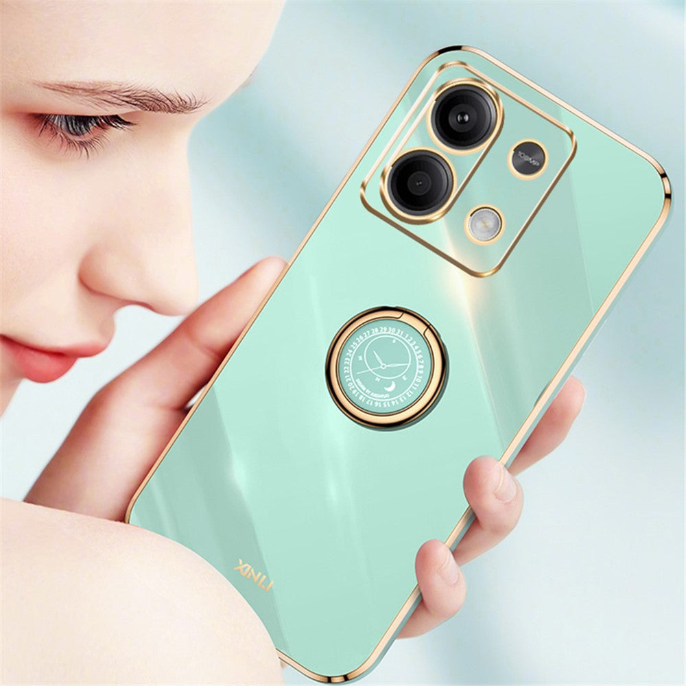 XINLI For Xiaomi Redmi Note 13 Pro 4G / Poco M6 Pro 4G Case Electroplating TPU Cover with Kickstand