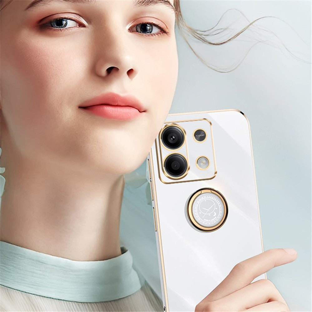 XINLI For Xiaomi Redmi Note 13 Pro 4G / Poco M6 Pro 4G Case Electroplating TPU Cover with Kickstand