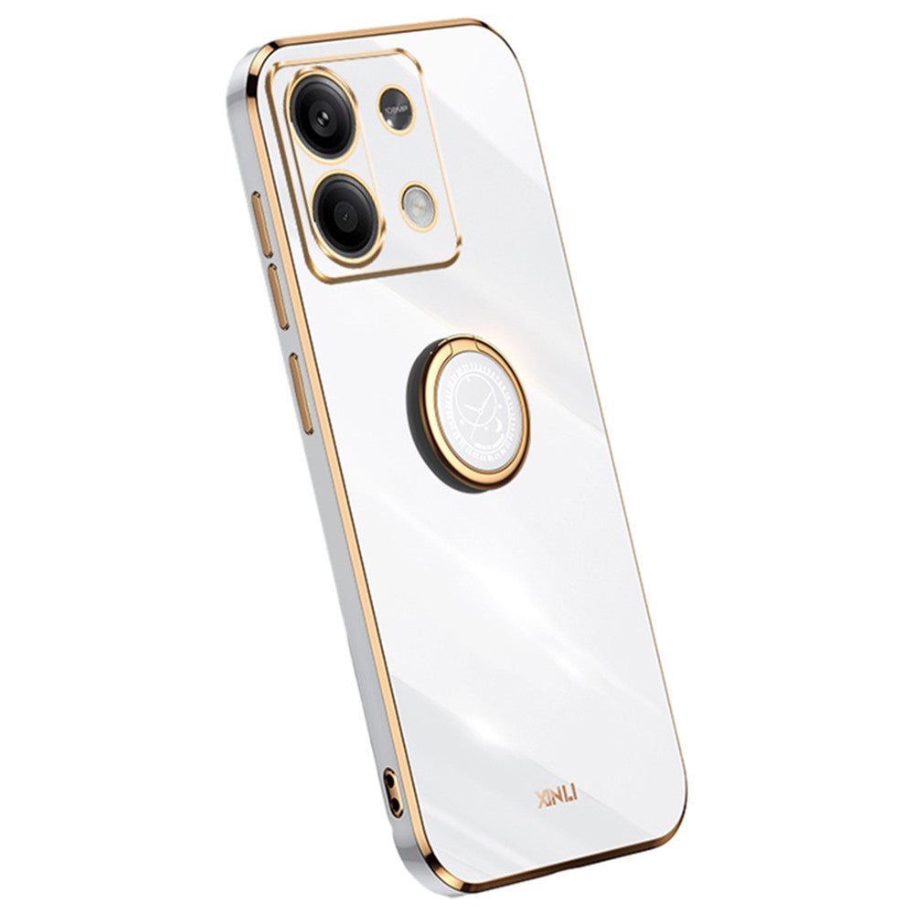 XINLI For Xiaomi Redmi Note 13 Pro 4G / Poco M6 Pro 4G Case Electroplating TPU Cover with Kickstand
