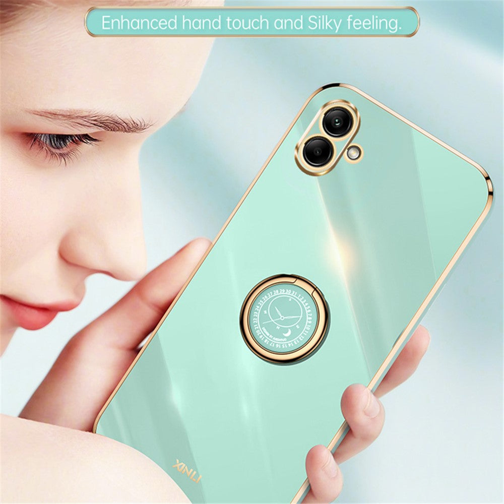 XINLI For Samsung Galaxy A04e 4G / F04 4G / M04 4G Case Kickstand Electroplated TPU Cover