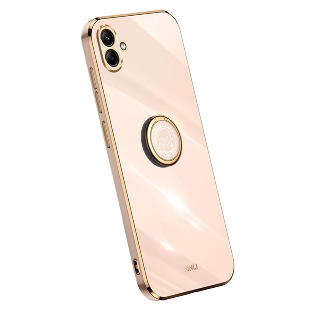 XINLI For Samsung Galaxy A04e 4G / F04 4G / M04 4G Case Kickstand Electroplated TPU Cover