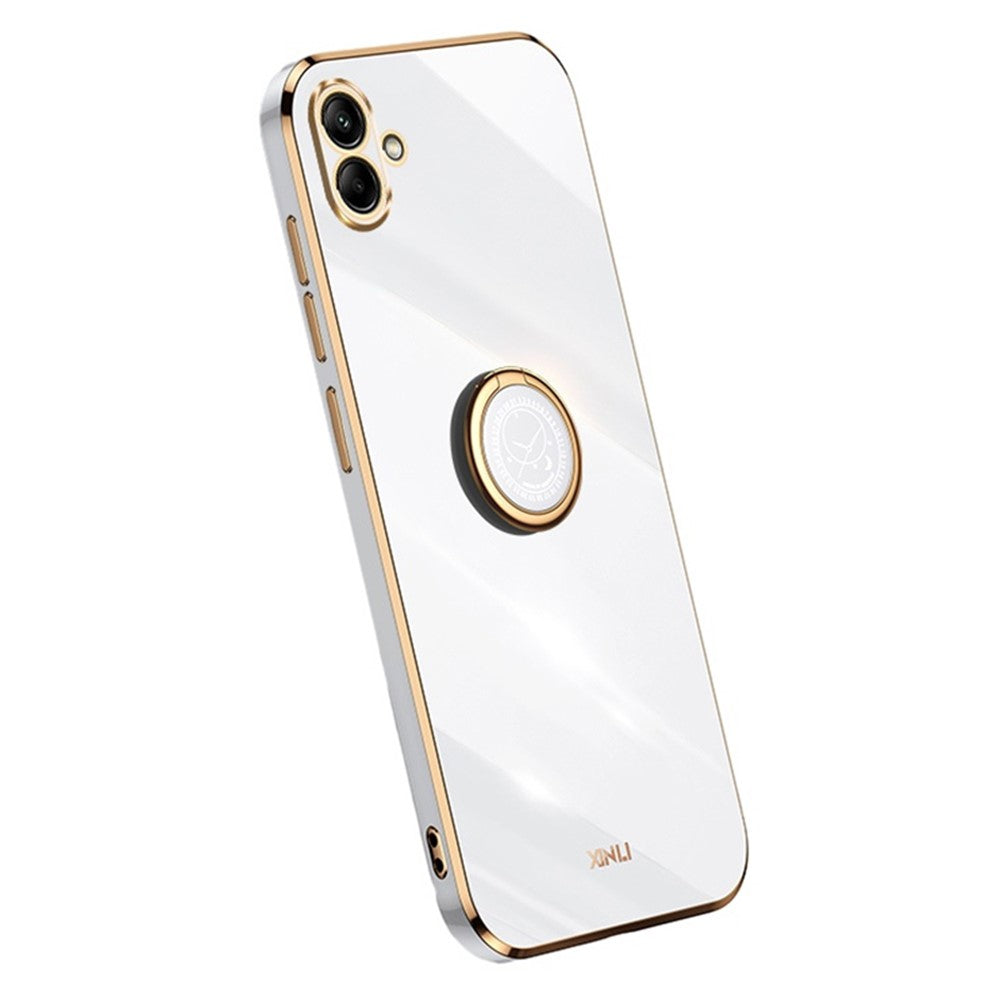 XINLI For Samsung Galaxy A04e 4G / F04 4G / M04 4G Case Kickstand Electroplated TPU Cover