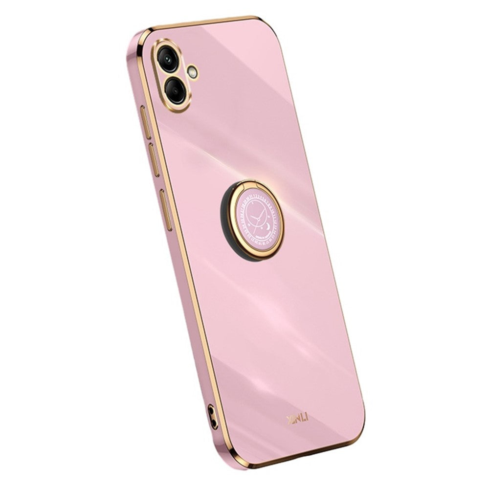 XINLI For Samsung Galaxy A04e 4G / F04 4G / M04 4G Case Kickstand Electroplated TPU Cover