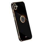 XINLI For Samsung Galaxy A04e 4G / F04 4G / M04 4G Case Kickstand Electroplated TPU Cover
