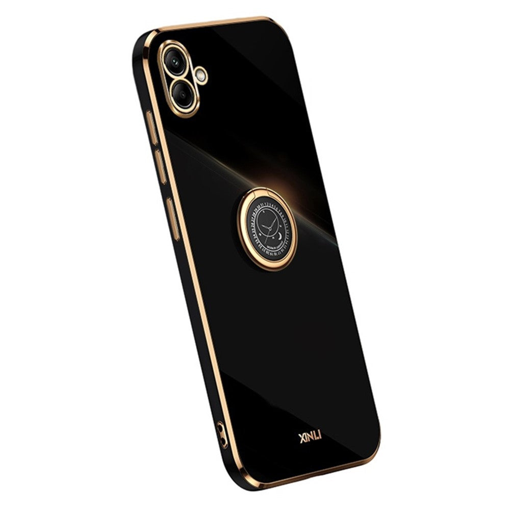 XINLI For Samsung Galaxy A04e 4G / F04 4G / M04 4G Case Kickstand Electroplated TPU Cover