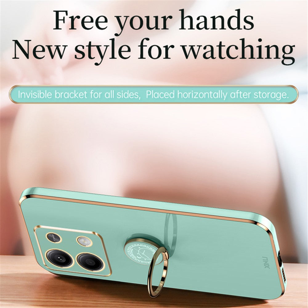 XINLI For Xiaomi Redmi Note 13 4G Case Soft TPU Electroplating Phone Kickstand Cover