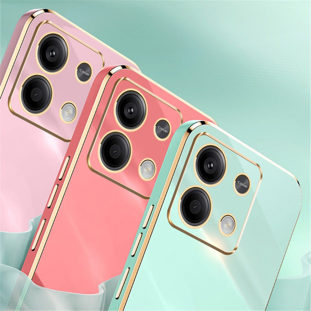 XINLI För Xiaomi Redmi Note 13 4G Skal Mjukt TPU Galvaniserat mobilstativ Skal