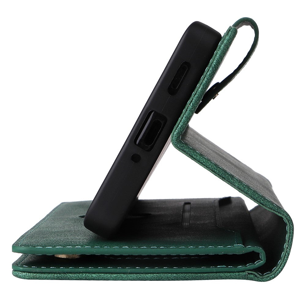 For Xiaomi Redmi Note 13 Pro+ 5G Case Rivet Decor PU Leather Wrist Strap Phone Cover