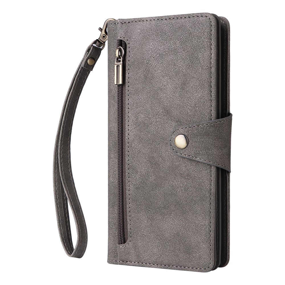 For Xiaomi Redmi Note 13 Pro 5G / Poco X6 5G Zipper Case PU Leather Stand Flip Phone Cover