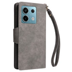 For Xiaomi Redmi Note 13 Pro 5G / Poco X6 5G Zipper Case PU Leather Stand Flip Phone Cover