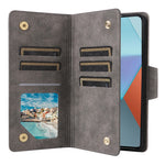 For Xiaomi Redmi Note 13 Pro 5G / Poco X6 5G Zipper Case PU Leather Stand Flip Phone Cover