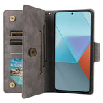 For Xiaomi Redmi Note 13 Pro 5G / Poco X6 5G Zipper Case PU Leather Stand Flip Phone Cover
