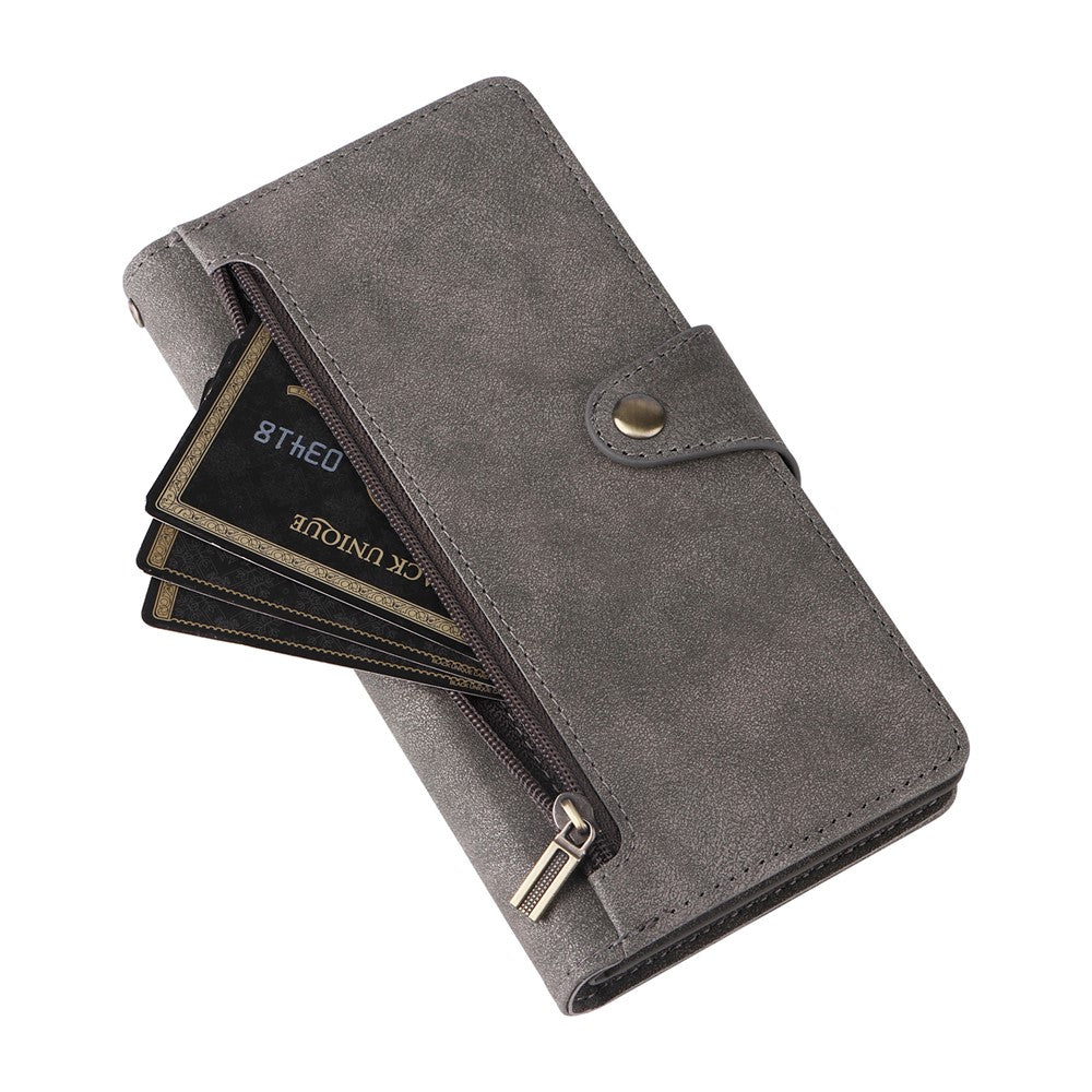For Xiaomi Redmi Note 13 Pro 5G / Poco X6 5G Zipper Case PU Leather Stand Flip Phone Cover