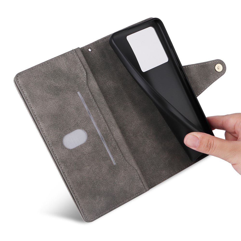 For Xiaomi Redmi Note 13 Pro 5G / Poco X6 5G Zipper Case PU Leather Stand Flip Phone Cover