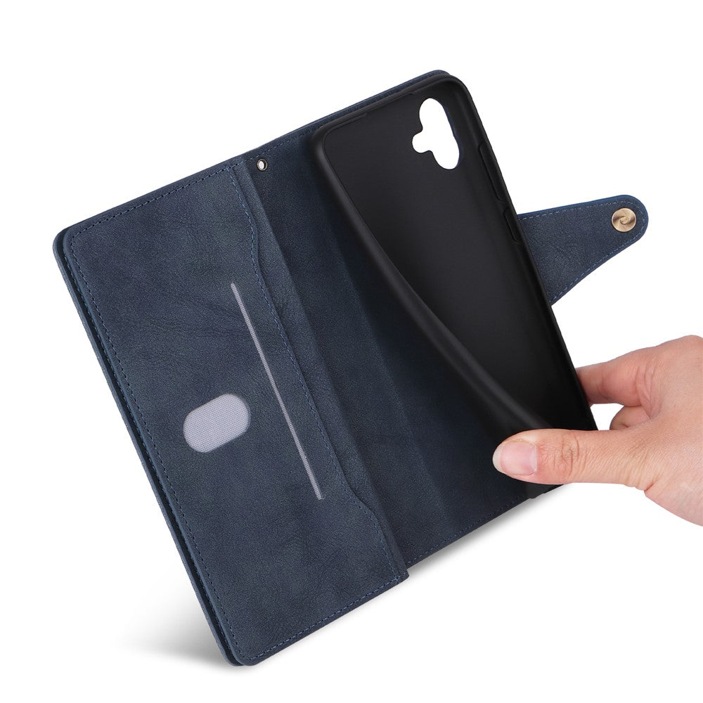 Til Samsung Galaxy A05 4G Læder Taske Pung Lynlås Lomme Telefon Cover Nitte Dekoration