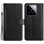 For Xiaomi 14 Case Wallet Card Slots Leather Phone Cover Butterfly Pattern