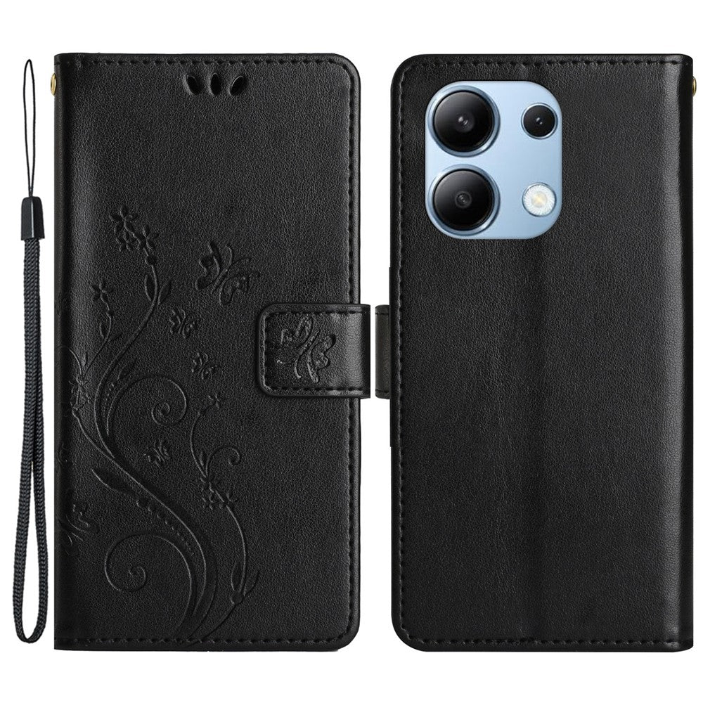 For Xiaomi Redmi Note 13 4G Case Wallet Stand Butterfly Leather Flip Phone Cover