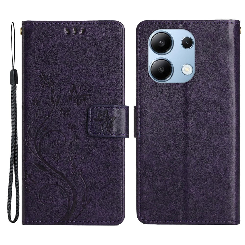 For Xiaomi Redmi Note 13 4G Case Wallet Stand Butterfly Leather Flip Phone Cover