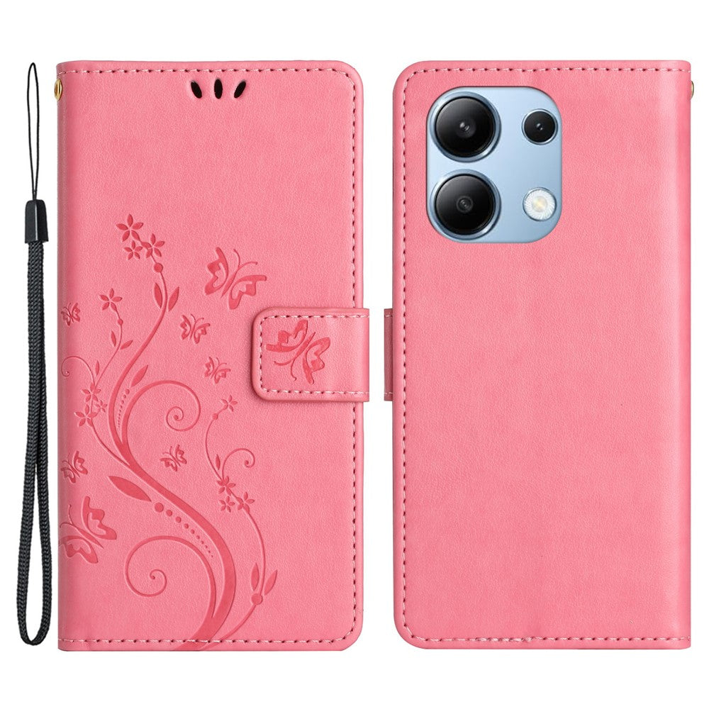 For Xiaomi Redmi Note 13 4G Case Wallet Stand Butterfly Leather Flip Phone Cover