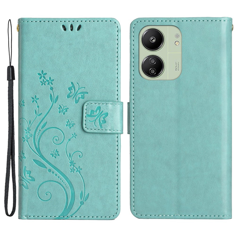 For Xiaomi Redmi 13C 4G / 5G / 13R 5G / Poco M6 5G / Poco C65 4G Leather Case Butterfly Phone Wallet Cover