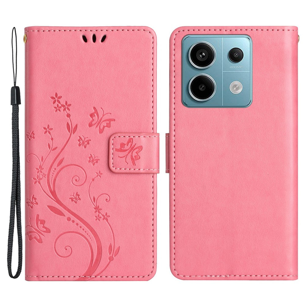 For Xiaomi Redmi Note 13 5G Case Butterfly Pattern PU Leather Wallet Phone Cover